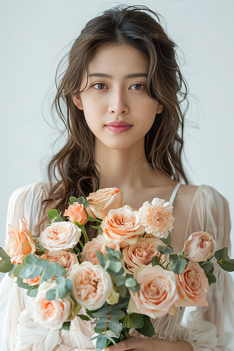母亲肖像唯美亲情摄影图