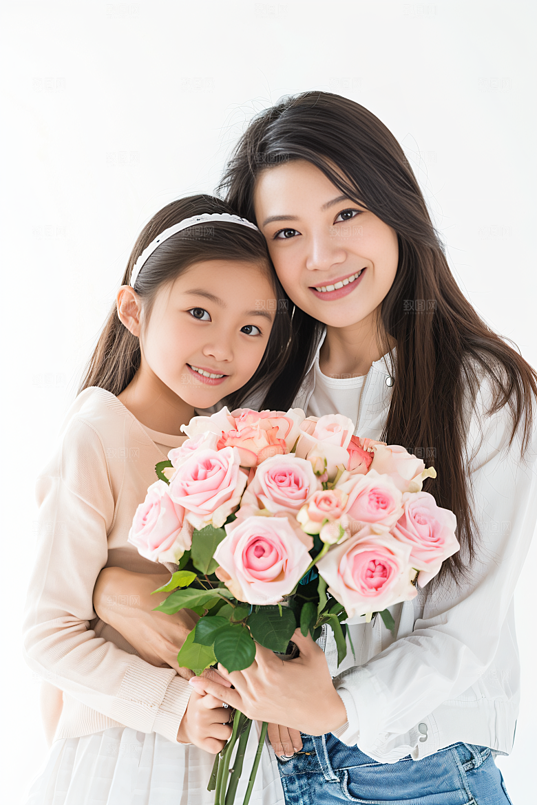 母亲肖像温馨唯美摄影图