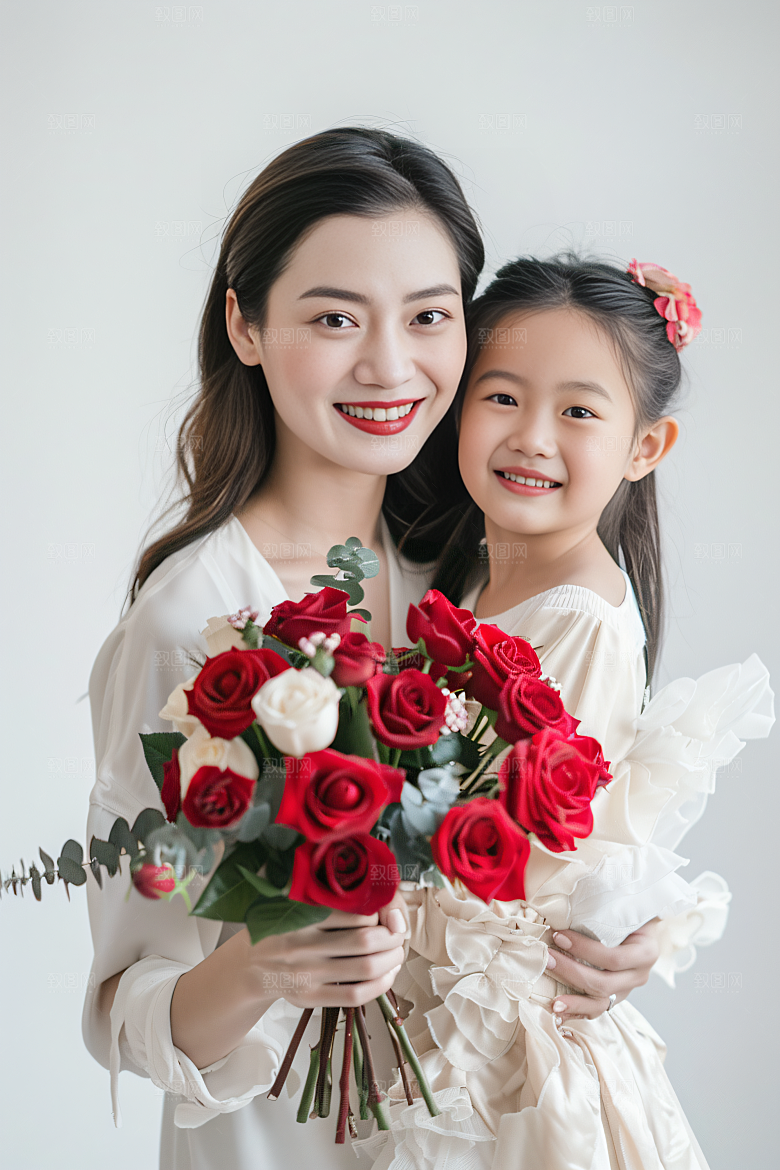 母亲肖像唯美温暖摄影图