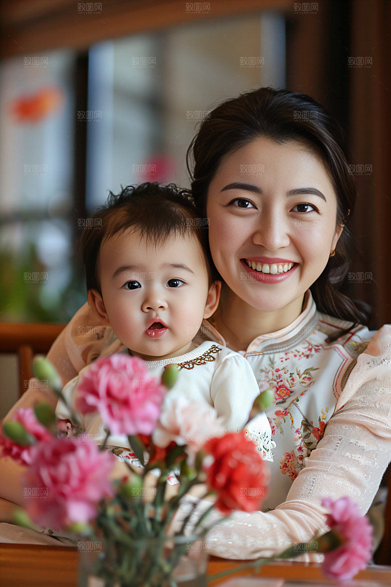 母亲肖像唯美母亲节摄影图
