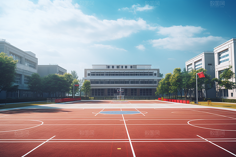 操场运动场开学季素材