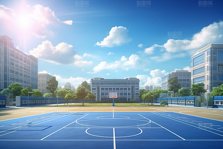 操场运动场开学季素材