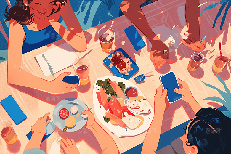 夏日聚会玩耍假日插画