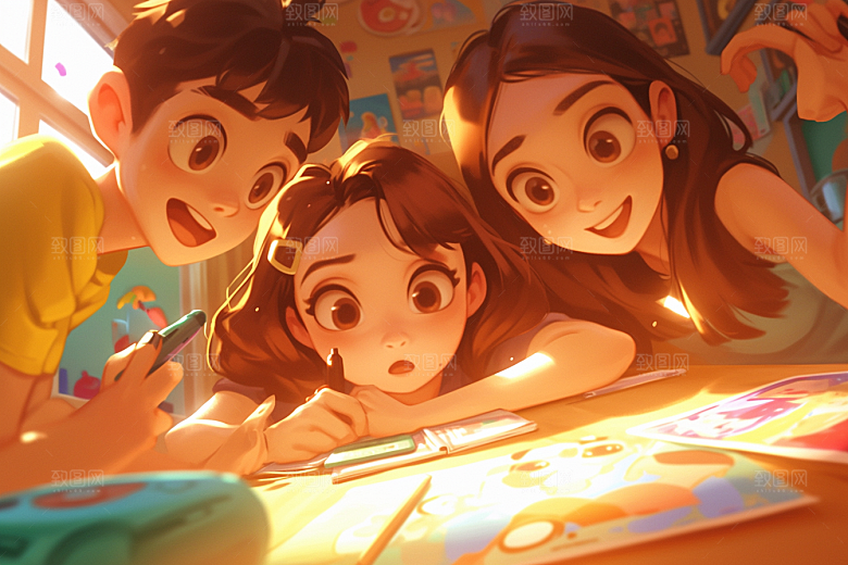 夏日聚会假日友情插画