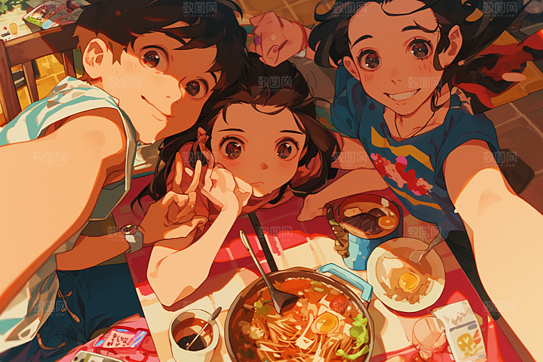 夏日聚会假日玩耍插画