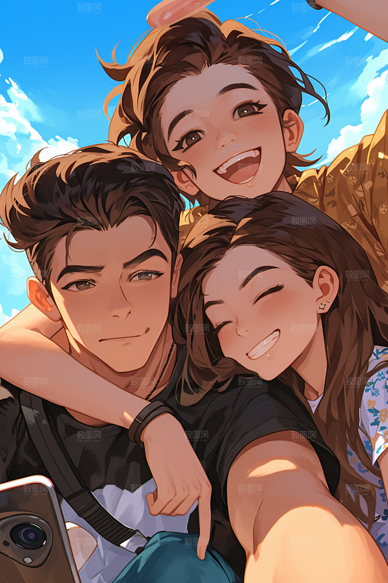 夏日聚会假日友情插画