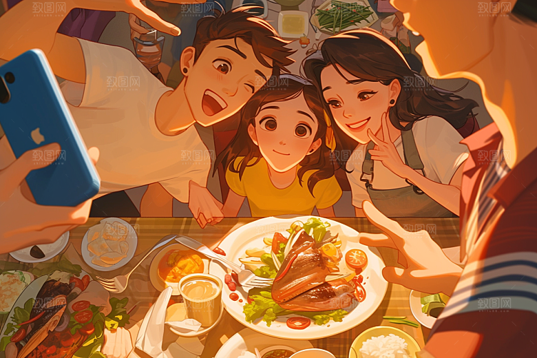 夏日聚会高清玩耍插画