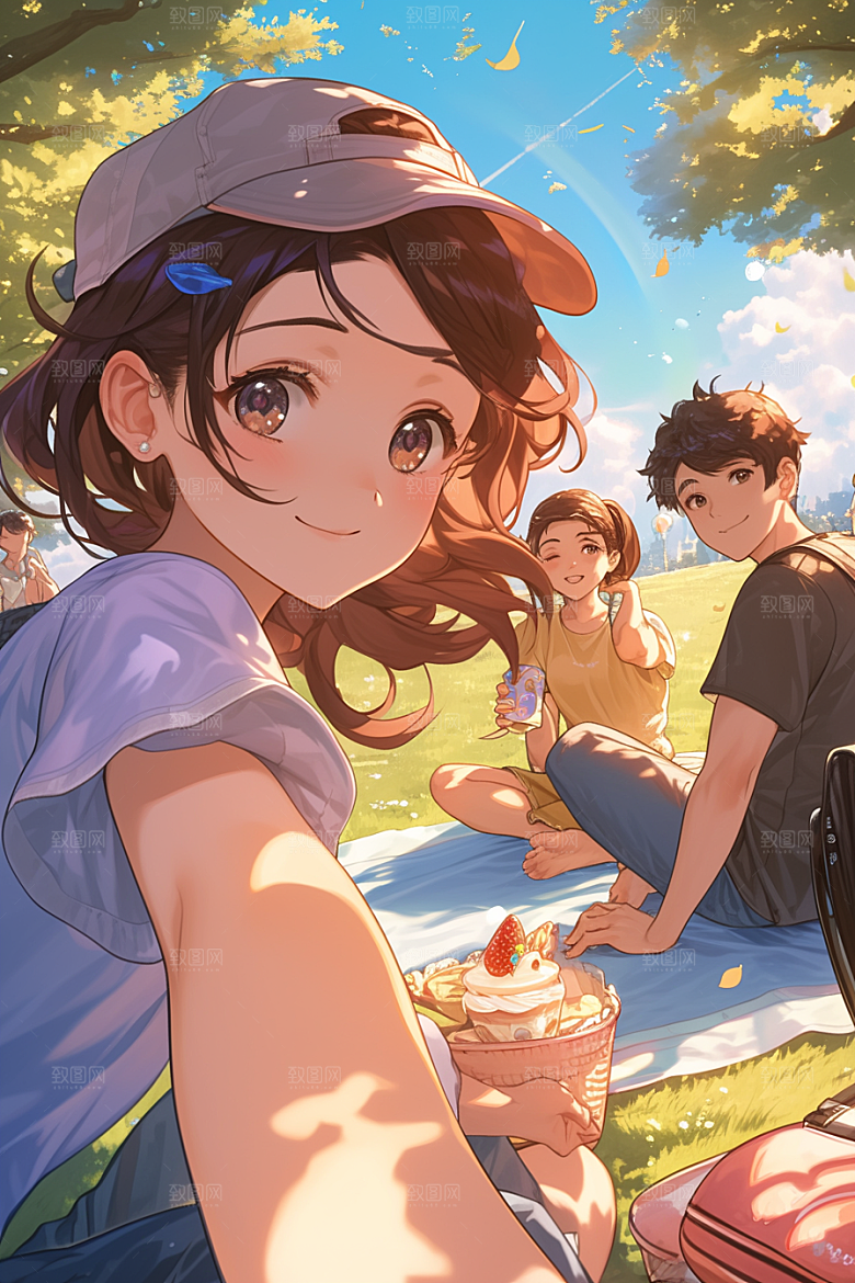 夏日聚会假日友谊插画