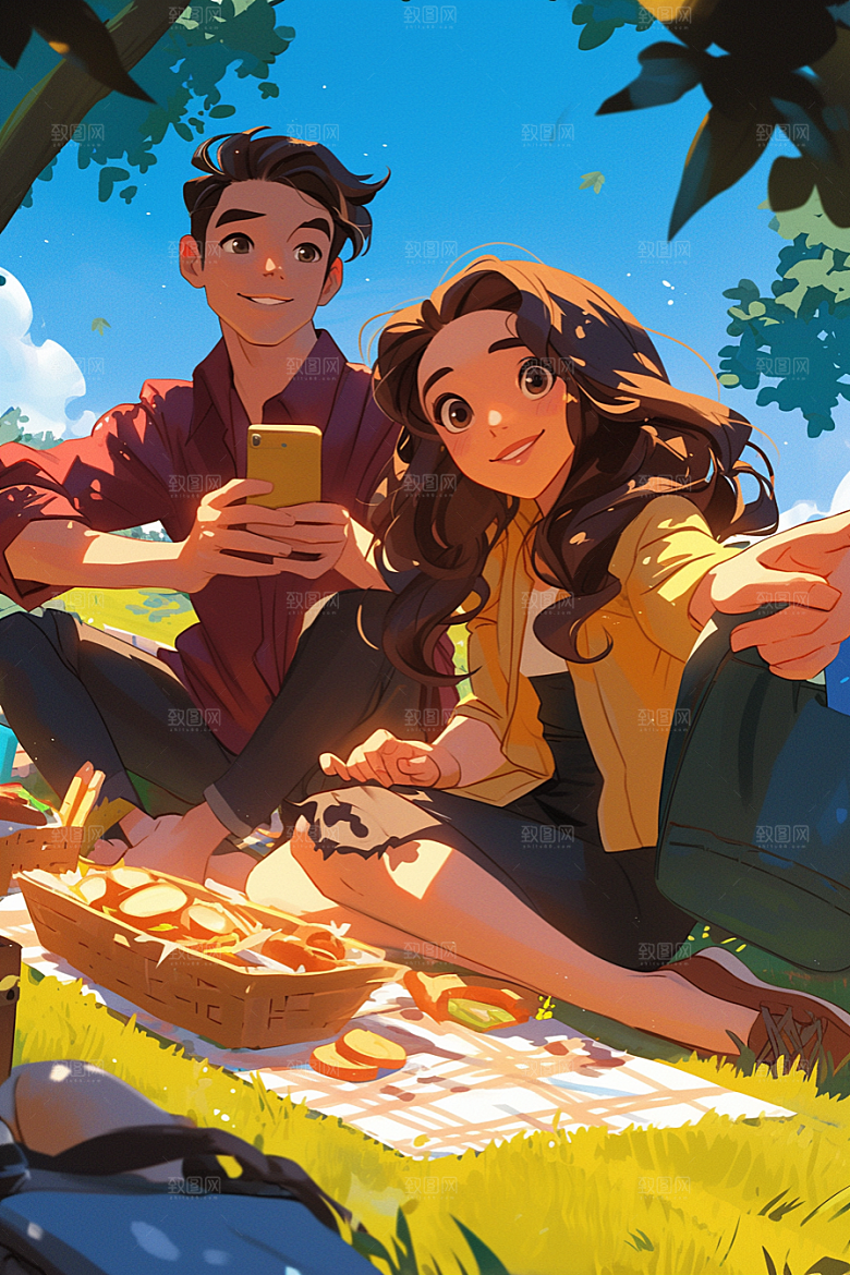 夏日聚会假日高清插画