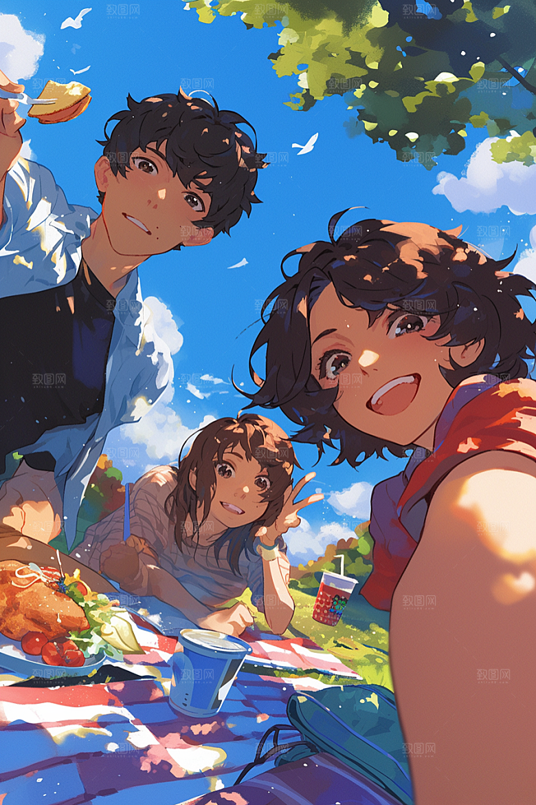 夏日聚会假日高清插画