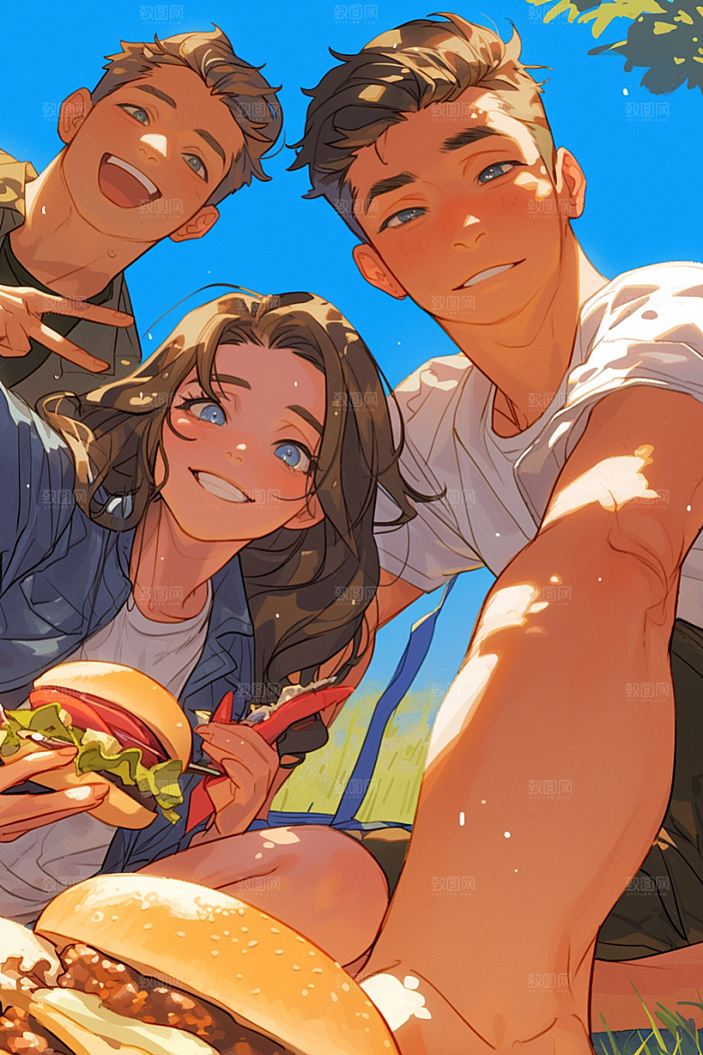 夏日聚会假日高清插画