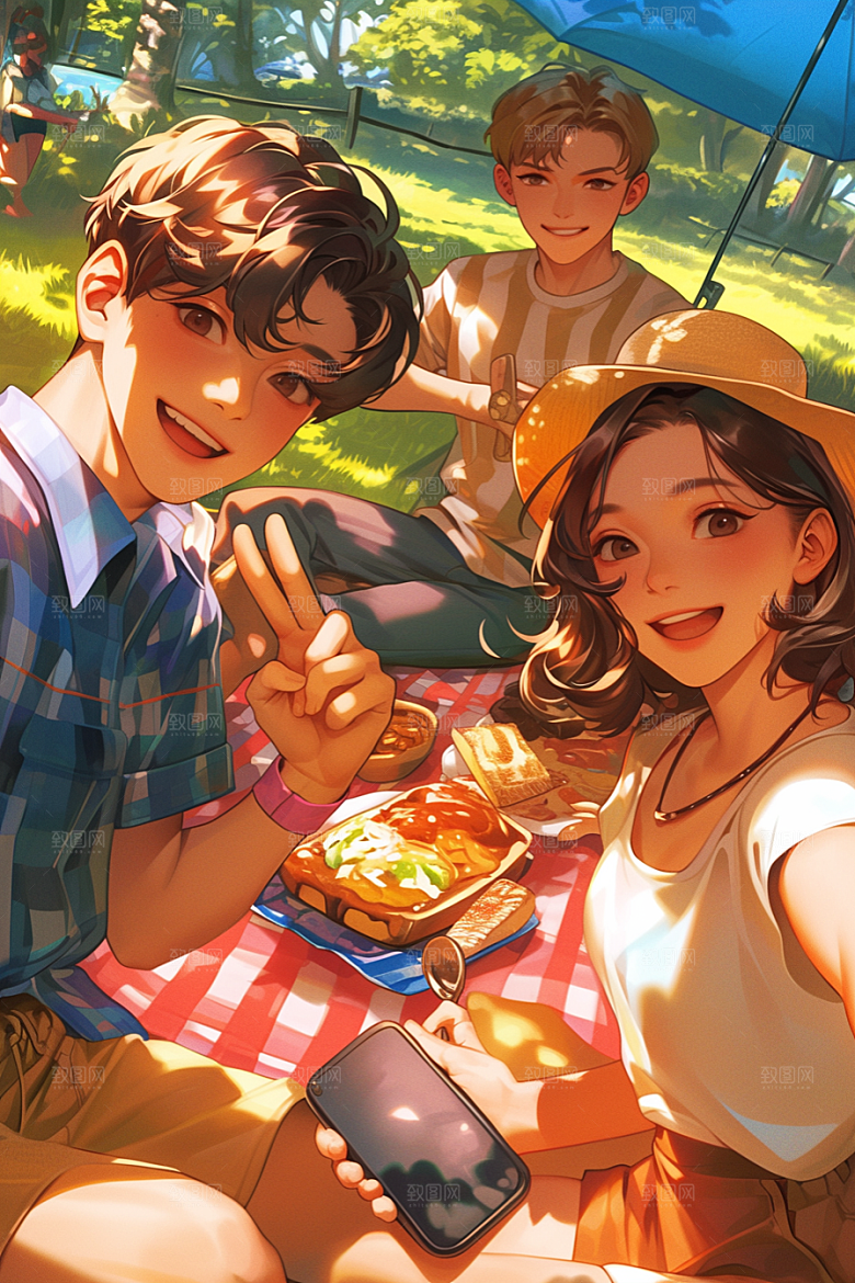 夏日聚会欢乐假日插画