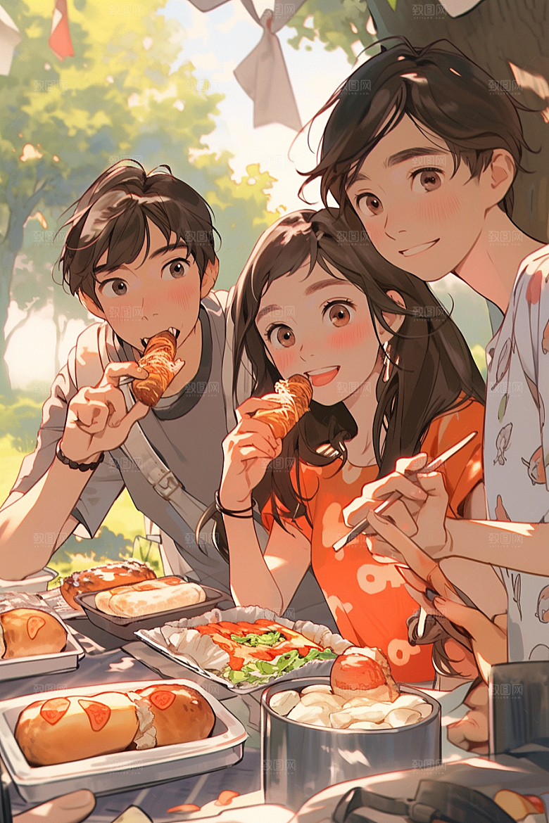 夏日聚会假日友谊插画