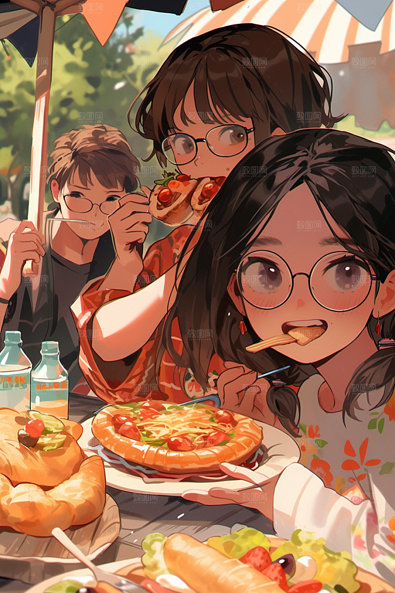夏日聚会高清友谊插画