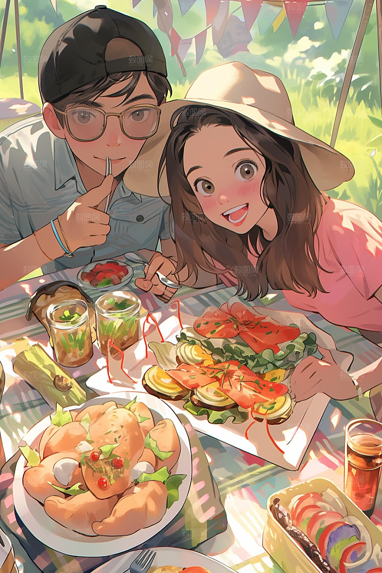 夏日聚会欢乐假日插画