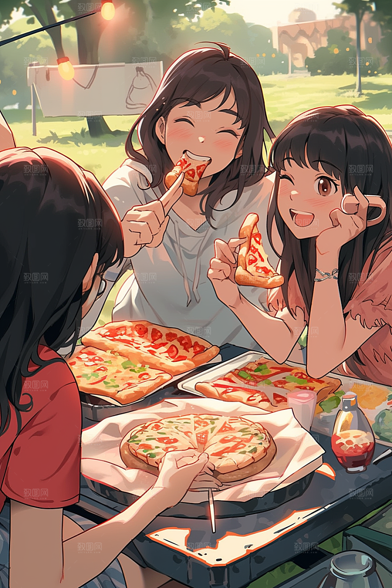 夏日聚会假日暑假插画