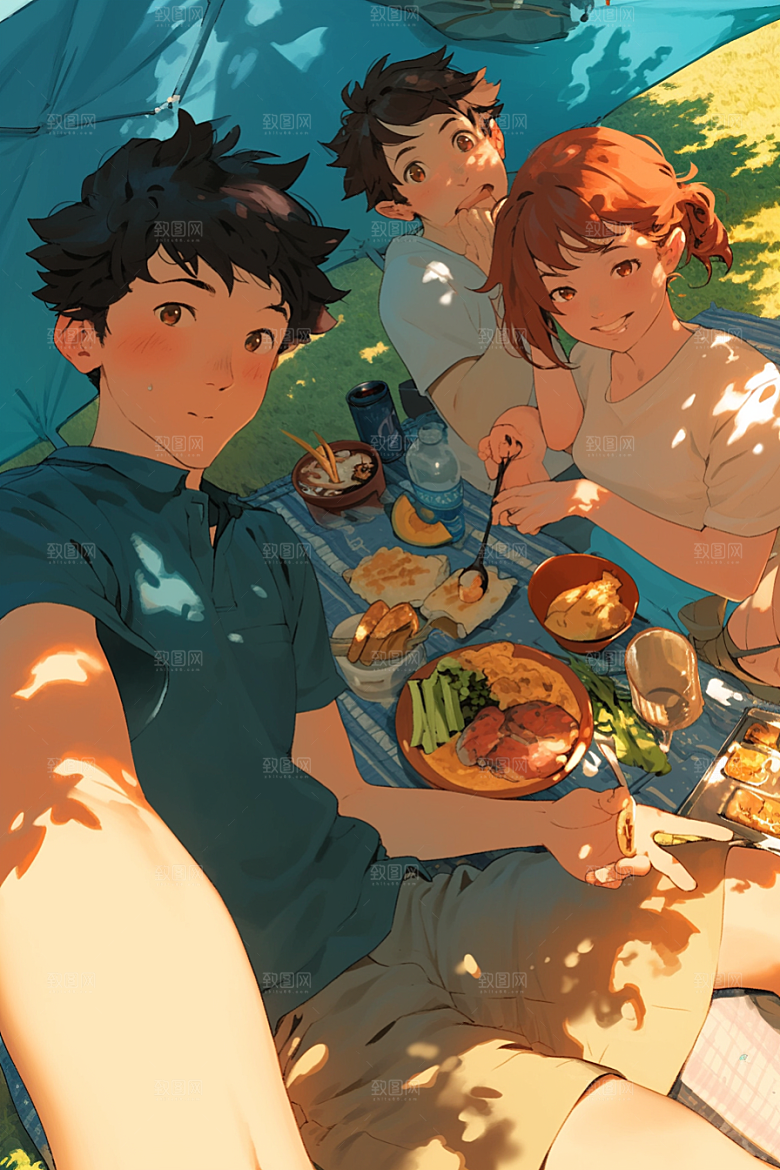 夏日聚会高清友谊插画