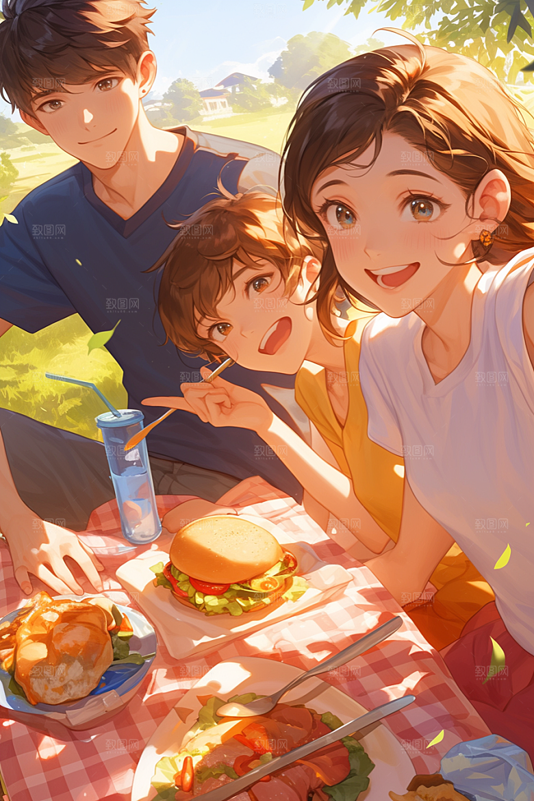 夏日聚会假日友谊插画