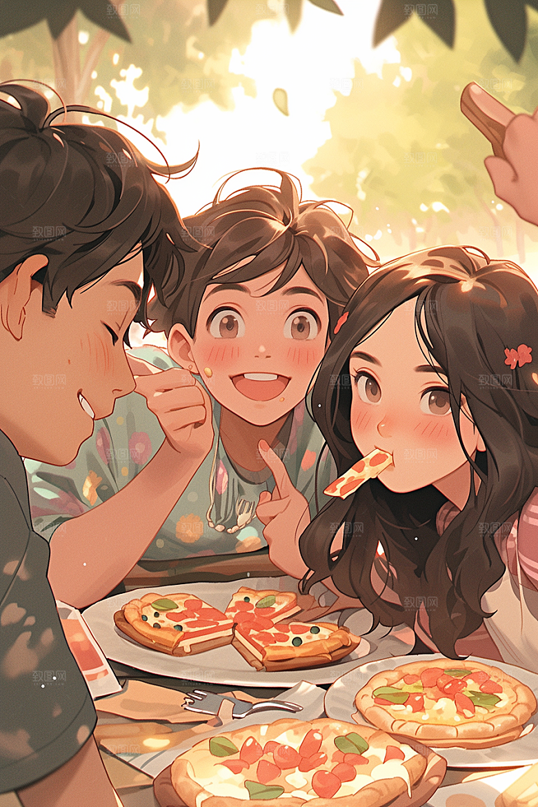 夏日聚会友情高清插画