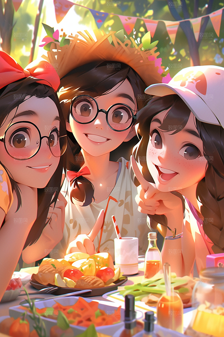 夏日聚会欢乐高清插画