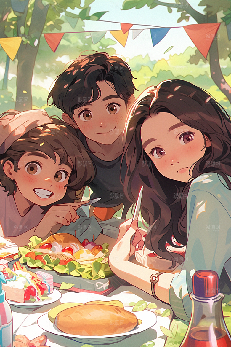 夏日聚会欢乐假日插画