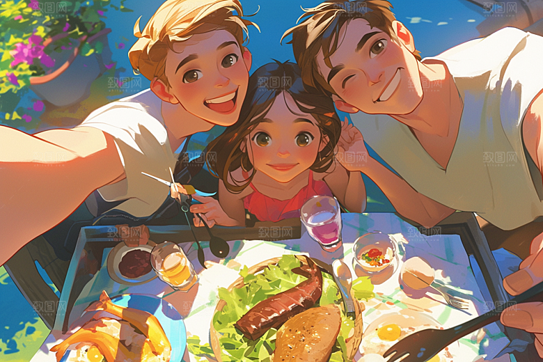 夏日聚会欢乐高清插画