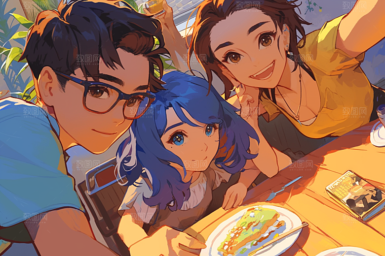 夏日聚会高清玩耍插画