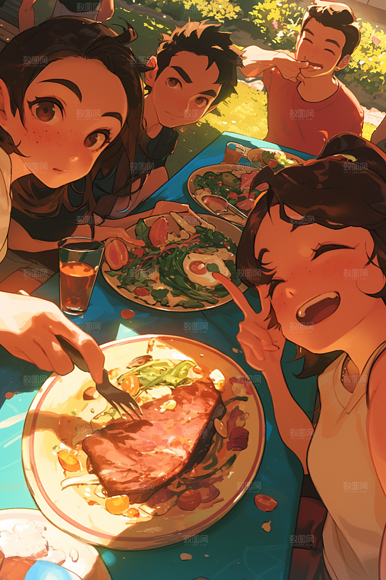 夏日聚会假日玩耍插画