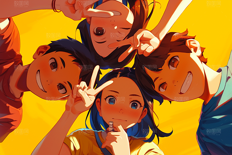 夏日聚会暑假手绘插画