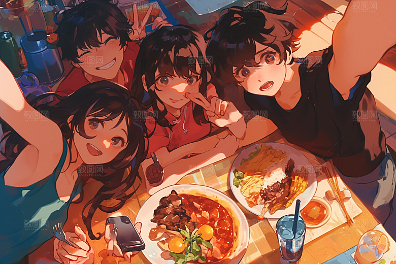 夏日聚会假日高清插画