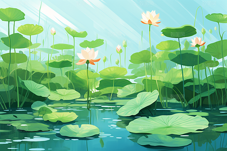 夏至自然氛围素材