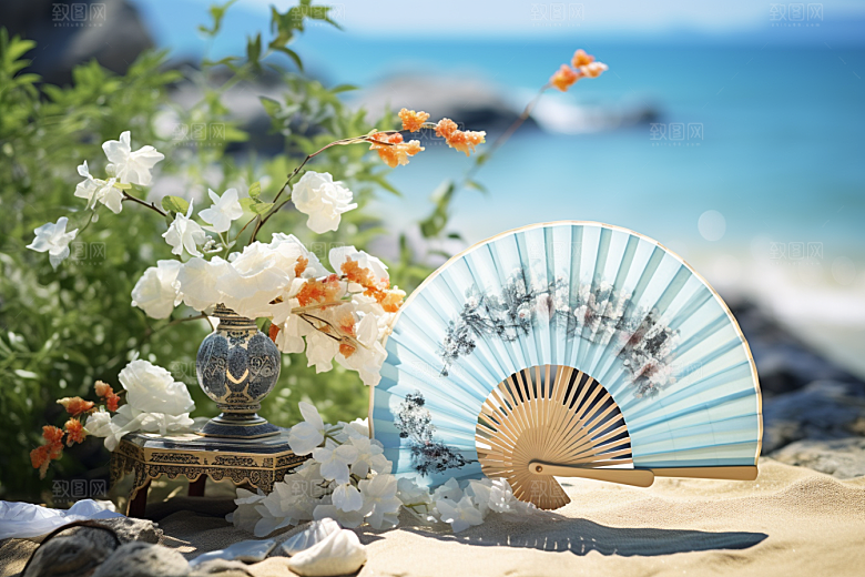 夏至清凉解暑清新素材