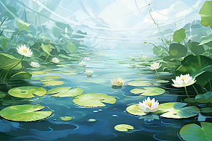 夏至氛围元素素材