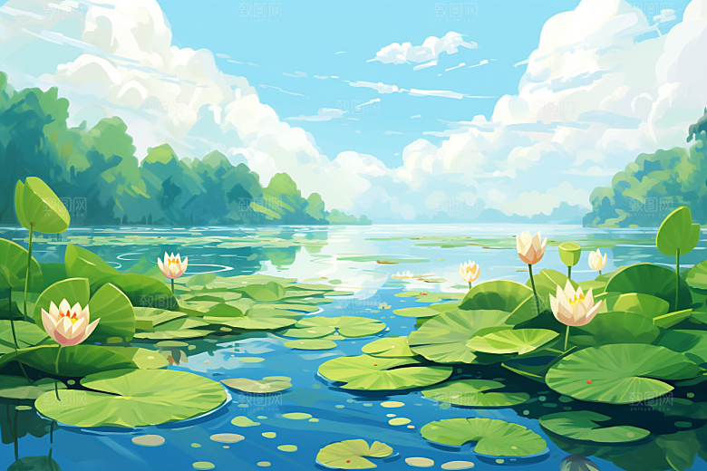 夏至清新夏天素材