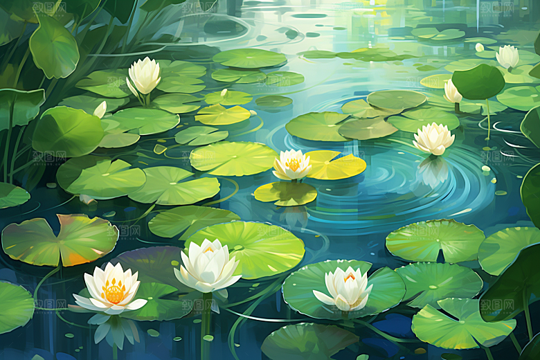 夏至清凉解暑氛围素材