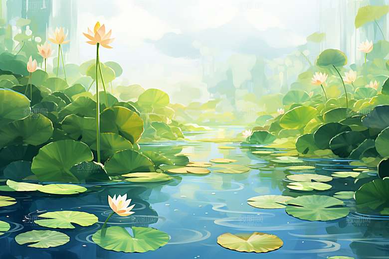 夏至夏天清新素材