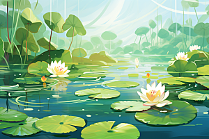 夏至清新自然素材