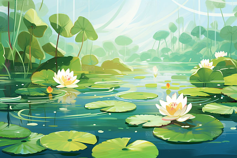 夏至清新自然素材