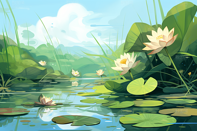 夏至夏天元素素材