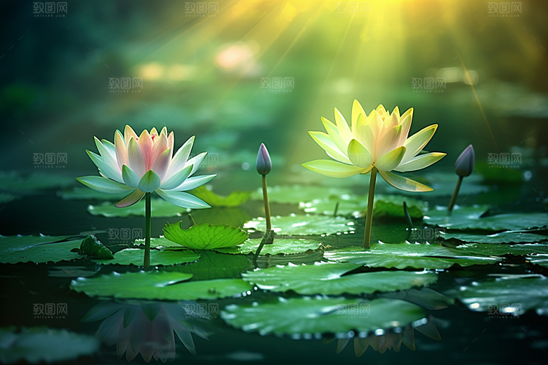 夏至氛围清凉解暑素材