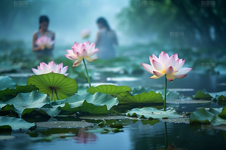 夏至清凉解暑清新素材