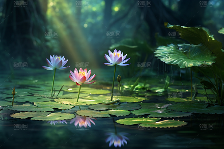 夏至清新清凉解暑素材