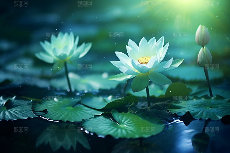 夏至元素清凉解暑素材