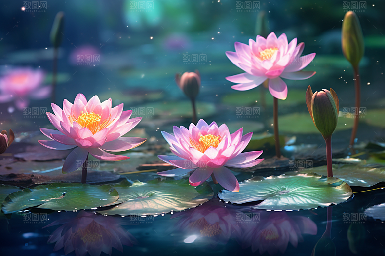 夏至元素清凉解暑素材