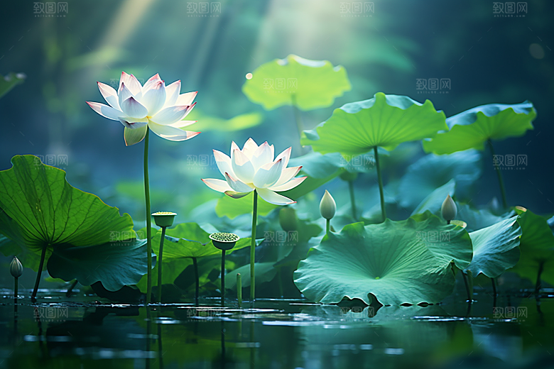 夏至夏天清凉解暑素材