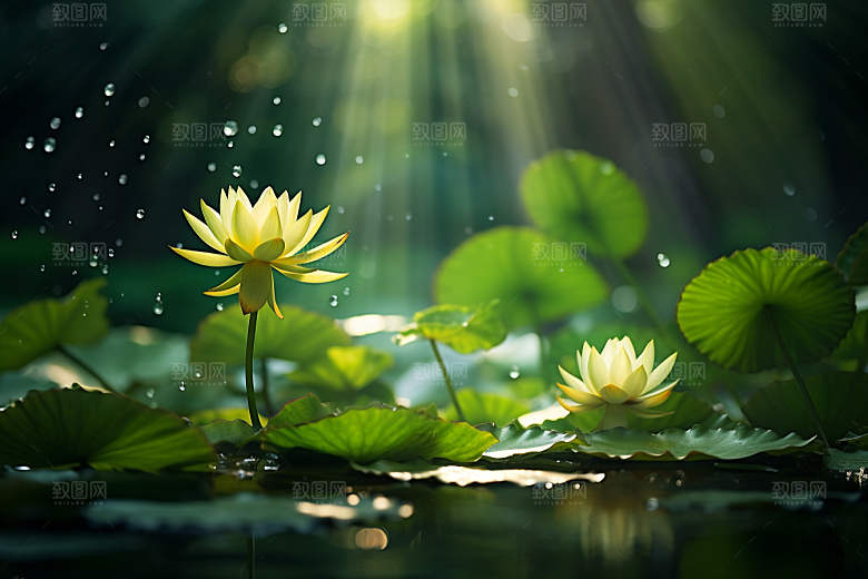 夏至清凉解暑清新素材