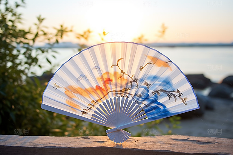 夏至元素清凉解暑素材