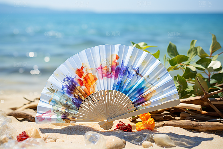 夏至元素清凉解暑素材