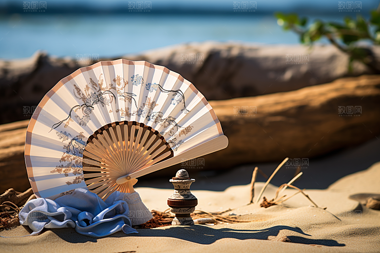 夏至氛围清凉解暑素材