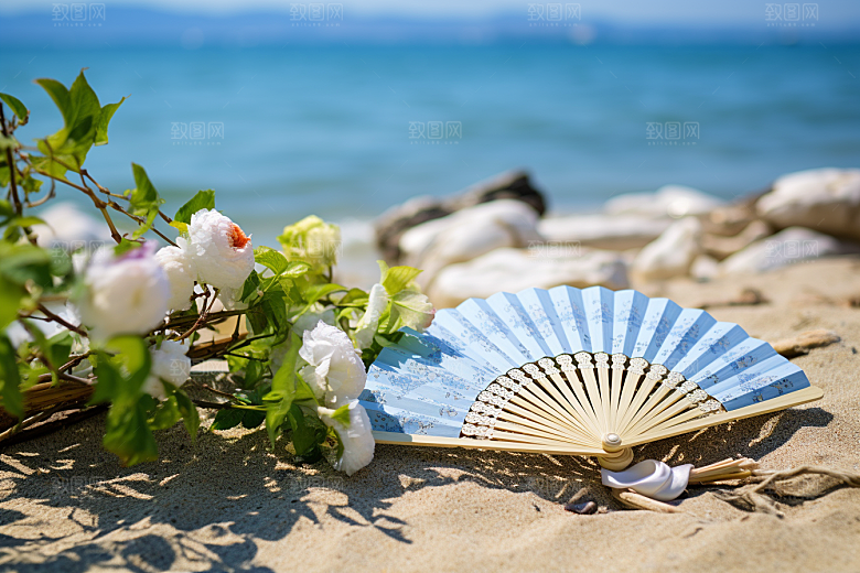 夏至清凉解暑清新素材